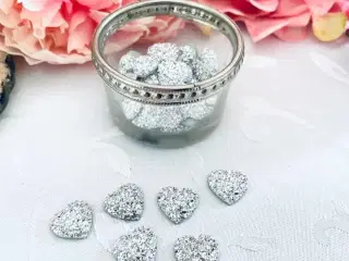 Glitter hjerter 37 stk til dekoration 
