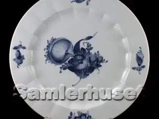 Blå Blomst Kantet fad Rundt 33½ cm.