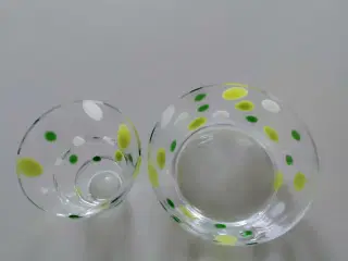 Glas vase og skål