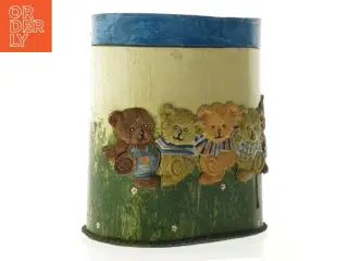 Låg Dåse med 3D relief bamse motiv (str. 16 x 11 cm)