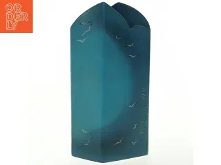 Blå unika keramik vase fra island (str. 27x13 cm)