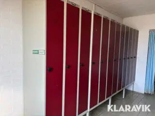 Omklædningsskabe 12 enkeltskabe med understel