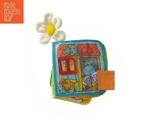 Stofbabybog med blomst (str. 13x13 cm)