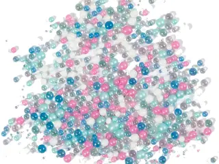 Mini Glaskugler, str. 0,6-0,8+1,5-2+3 mm, pastelfarver, 600g/ 1 ds.