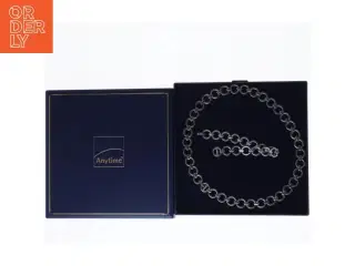 Sølvkæde og armbånd i gaveæske fra Anytime (str. 40 cm og 18 cm)
