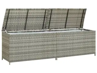 Opbevaringskasse til haven 200x50x60 polyrattan grå