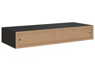 Væghylde med skuffe 60x23,5x10 cm MDF sort
