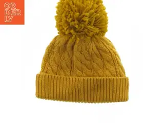 Gul strikket hue med pompon fra Next (str. 6 mdr)