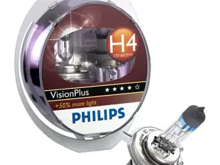 Philips Visionplus H4 55W 12V + 60% - Sæt