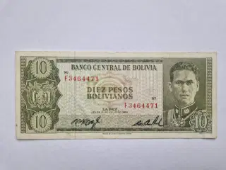 10 Pesos Bolivia 1962