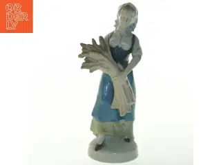 Porcelænsfigur af kvinde med korn (str. 23 cm)