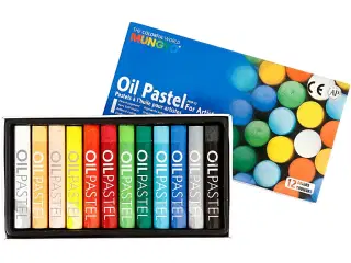 Mungyo Oliepastel - 12 Assorterede Farver, 7 cm