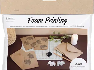 Mini DIY Kit Stempeltryk, Kort med duer, beige, 1 pk.