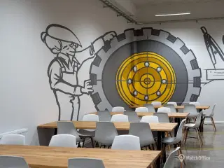 Kontor til leje i Østjylland i nyrenoveret hjulfabrik.