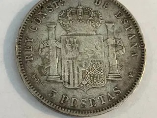 5 Pesetas 1898 Spain
