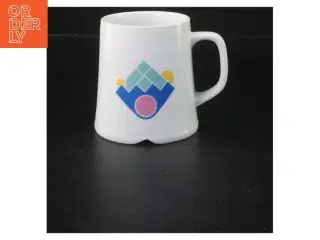 Kaffekop med farvet design (str. Ø 7,5x10 cm)