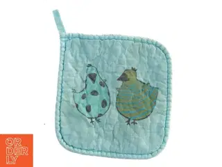 Quiltet grydelap med fuglemotiv (str. 17x16 cm)