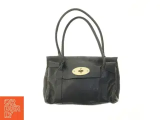 Ikonisk Mulberry Bayswater i moccabrun/sort læder (str. 30x25 cm)
