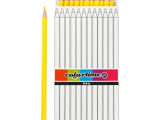 Colortime Farveblyanter, L: 17 cm, mine 3 mm, gul, 12stk./ 1 pk.
