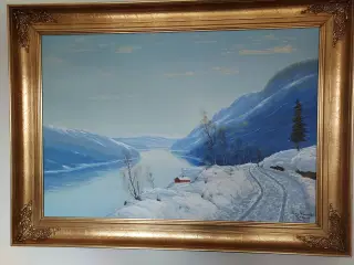 maleri af Tyrifjorden i Norge