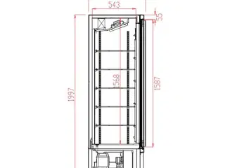 Displayfryser – med glas døre - 1000 liter