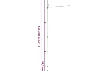 Teleskopflagstang 5,5 m aluminium sølvfarvet