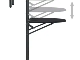 Hængende altanbord 60 x 64 x 83,5 cm plastik rattanlook sort