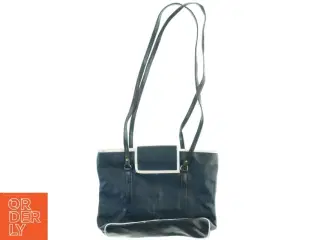 Sort skuldertaske i læder fra Rossi (str. 39 x 28 cm)