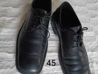 Ecco sort læder sko 45str 