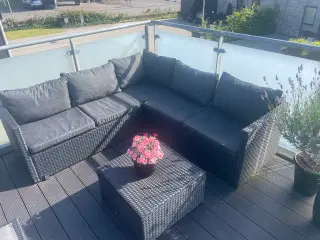 5 personers hjørnesofa til terrassen 