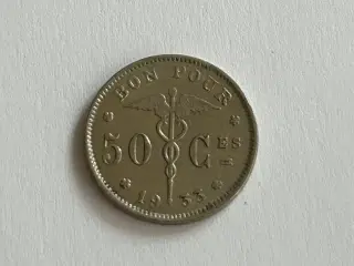 50 Centimes Belgium 1933