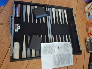UBRUGT Backgammon i Kuffert Brætspil
