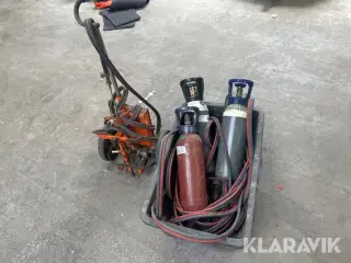 Ilt vogn med 3 flasker