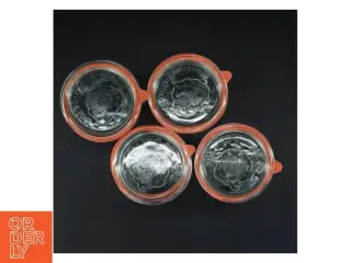 4 Weck glasbeholdere med låg fra Weck (str. 16 cm)