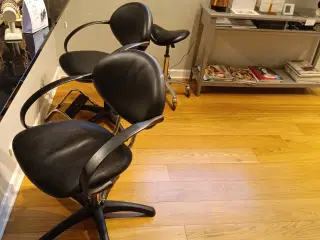 Frisør stole sort kunstlæder 