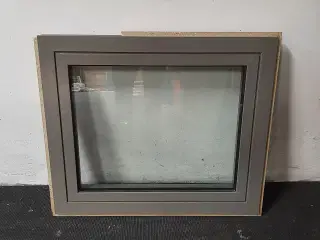 Sidehængt vindue, alu, 880x65x750mm, venstrehængt, grå