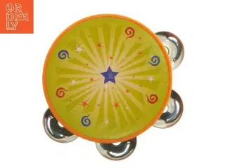 Børnetamburin med farverigt design (str. 10,5 cm)