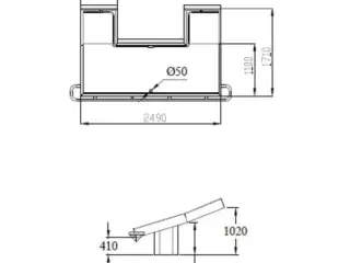  Køledisk til fisk – B2490 x D1710 x H1088 mm