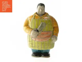 Dekorativ figur af kok med kniv (str. 16 cm)