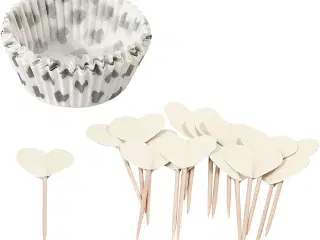 Muffinforme, H: 3 cm, diam. 5 cm, 40 g, råhvid, 24sæt/ 1 pk.