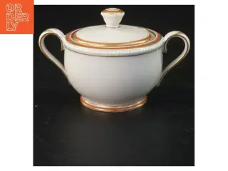 Porcelæns sukkerskål (str. 8x12x8 cm)