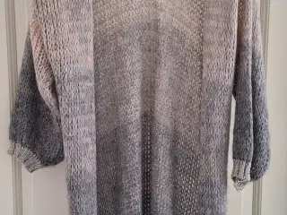 Black Colour lang strik cardigan med uld