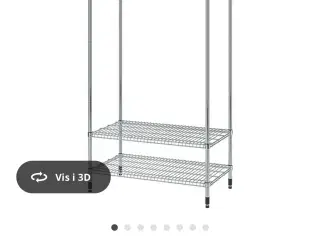Fin Omar reol med garderobestang fra IKEA sælges