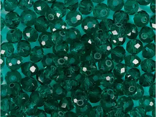 Facetperler, str. 3x4 mm, hulstr. 0,8 mm, smaragdgrøn, 100stk./ 1 pk.