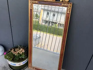 SMUKT ANTIKT FACETSLEBET GULDSPEJL 130X51 CM HENTE