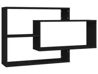Væghylder 104x20x58,5 cm konstrueret træ sort