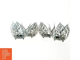 Metal lysestager i bladform (str. 14 cm)