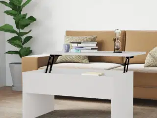 Sofabord 80x50,5x41,5 cm konstrueret træ hvid højglans