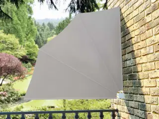 Sammenklappelig sidemarkise til altan cremefarvet 140 x 140 cm