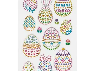 Diamond stickers, påskeæg, ark 10x16 cm, 1 ark